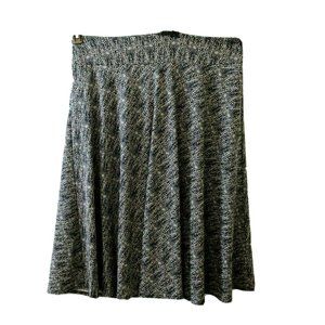 Liz Claiborne Skirt Plus Size 1X Black Gray Geometric Print Stretch Midi Modest